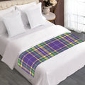 Mardi Gras Tartan Plaid Pattern Print Bed Runner