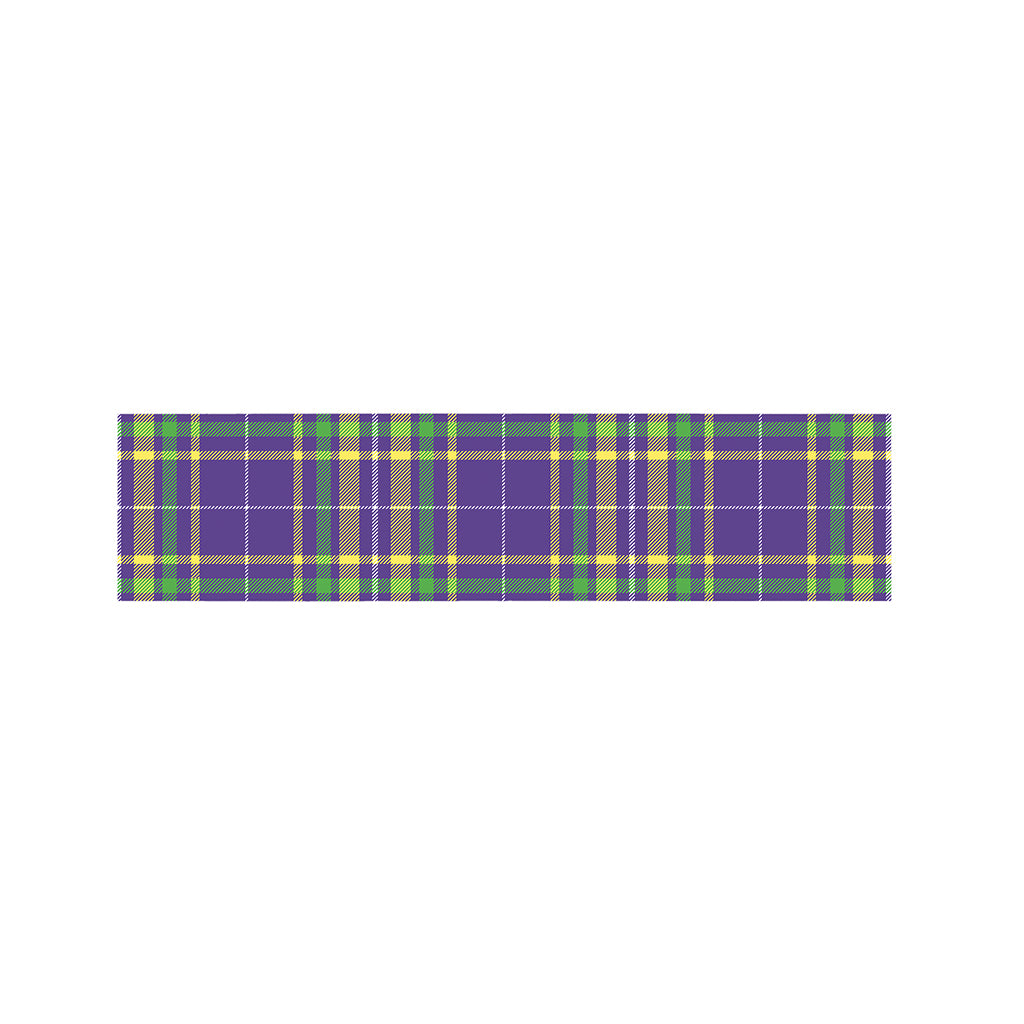 Mardi Gras Tartan Plaid Pattern Print Bed Runner
