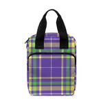 Mardi Gras Tartan Plaid Pattern Print Bible Tote Bag
