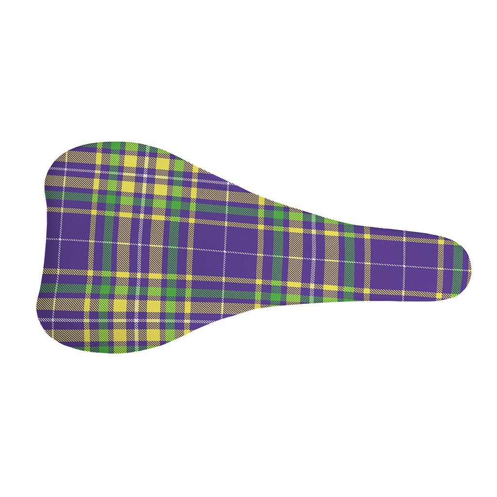 Mardi Gras Tartan Plaid Pattern Print Bicycle Seat Cover