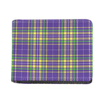 Mardi Gras Tartan Plaid Pattern Print Bifold Wallet