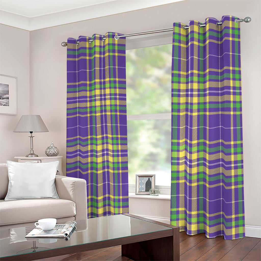 Mardi Gras Tartan Plaid Pattern Print Blackout Grommet Curtains