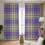 Mardi Gras Tartan Plaid Pattern Print Blackout Pencil Pleat Curtains