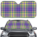 Mardi Gras Tartan Plaid Pattern Print Car Windshield Sun Shade