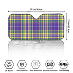 Mardi Gras Tartan Plaid Pattern Print Car Windshield Sun Shade