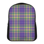 Mardi Gras Tartan Plaid Pattern Print Casual Backpack