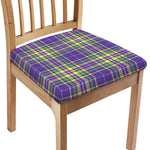 Mardi Gras Tartan Plaid Pattern Print Chair Cushion Cover