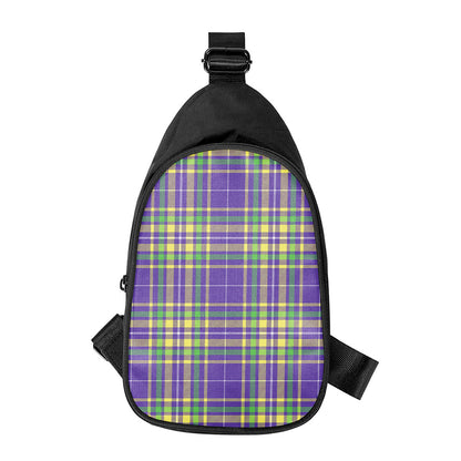Mardi Gras Tartan Plaid Pattern Print Chest Bag