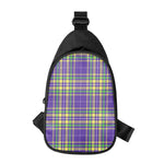 Mardi Gras Tartan Plaid Pattern Print Chest Bag