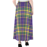 Mardi Gras Tartan Plaid Pattern Print Chiffon Maxi Skirt