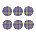 Mardi Gras Tartan Plaid Pattern Print Coaster Set