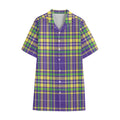 Mardi Gras Tartan Plaid Pattern Print Cotton Hawaiian Shirt
