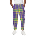 Mardi Gras Tartan Plaid Pattern Print Cotton Pants