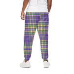 Mardi Gras Tartan Plaid Pattern Print Cotton Pants