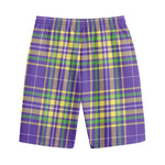Mardi Gras Tartan Plaid Pattern Print Cotton Shorts