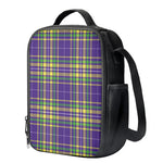 Mardi Gras Tartan Plaid Pattern Print Crossbody Lunch Bag