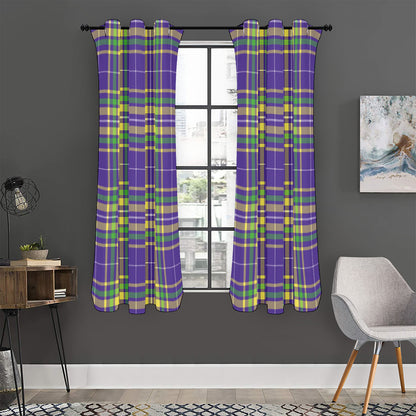 Mardi Gras Tartan Plaid Pattern Print Curtain