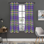 Mardi Gras Tartan Plaid Pattern Print Curtain