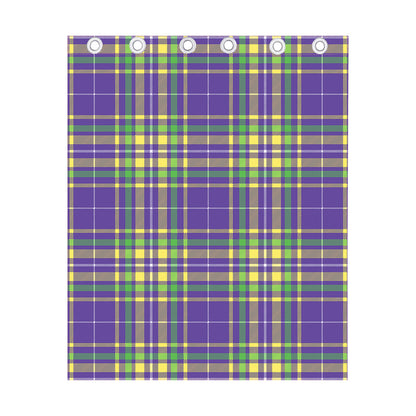 Mardi Gras Tartan Plaid Pattern Print Curtain