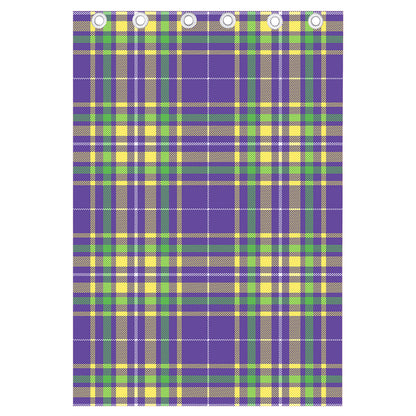 Mardi Gras Tartan Plaid Pattern Print Curtain