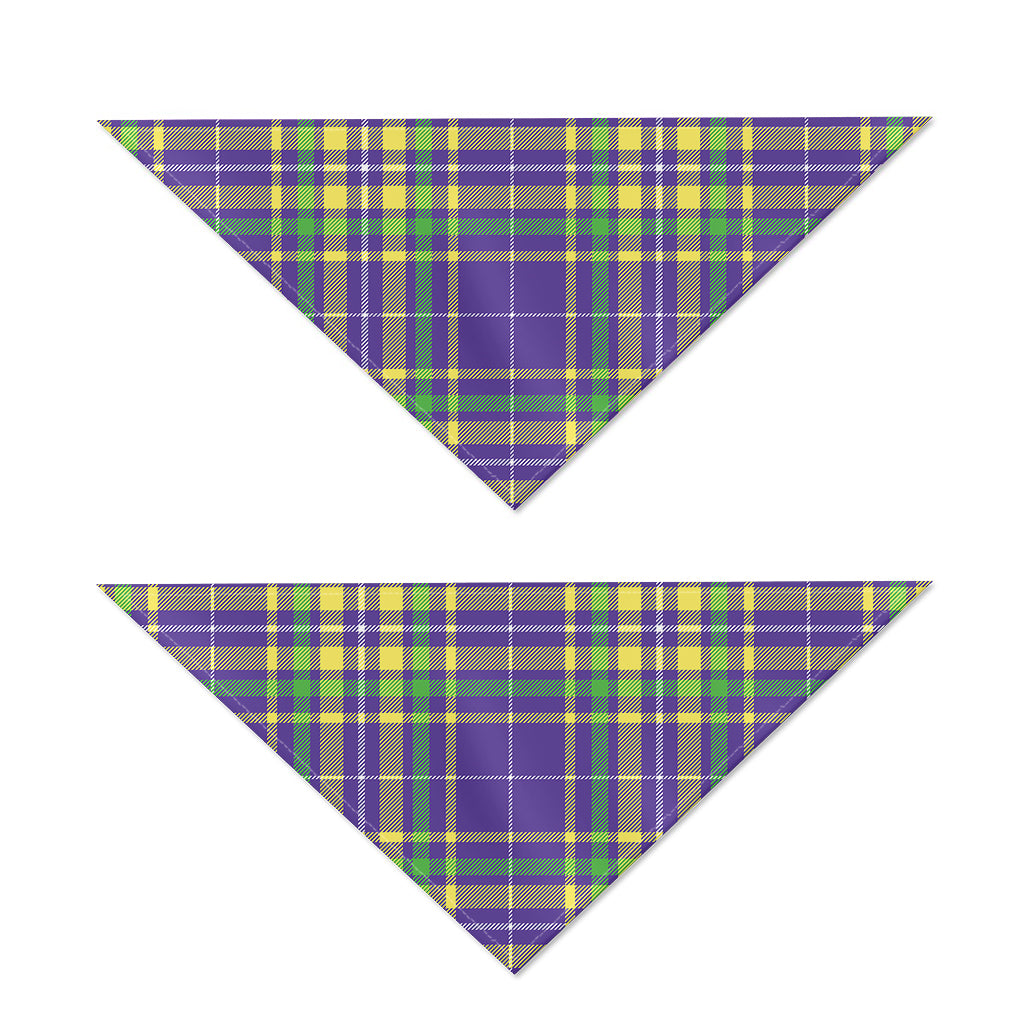 Mardi Gras Tartan Plaid Pattern Print Dog Bandana