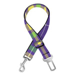 Mardi Gras Tartan Plaid Pattern Print Dog Seat Belt