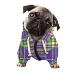 Mardi Gras Tartan Plaid Pattern Print Dog Zip Up Hoodie