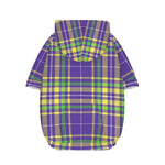 Mardi Gras Tartan Plaid Pattern Print Dog Zip Up Hoodie