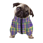 Mardi Gras Tartan Plaid Pattern Print Dog Zip Up Jacket