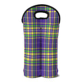 Mardi Gras Tartan Plaid Pattern Print Double Neoprene Wine Tote