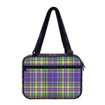Mardi Gras Tartan Plaid Pattern Print Double Strap Bible Bag