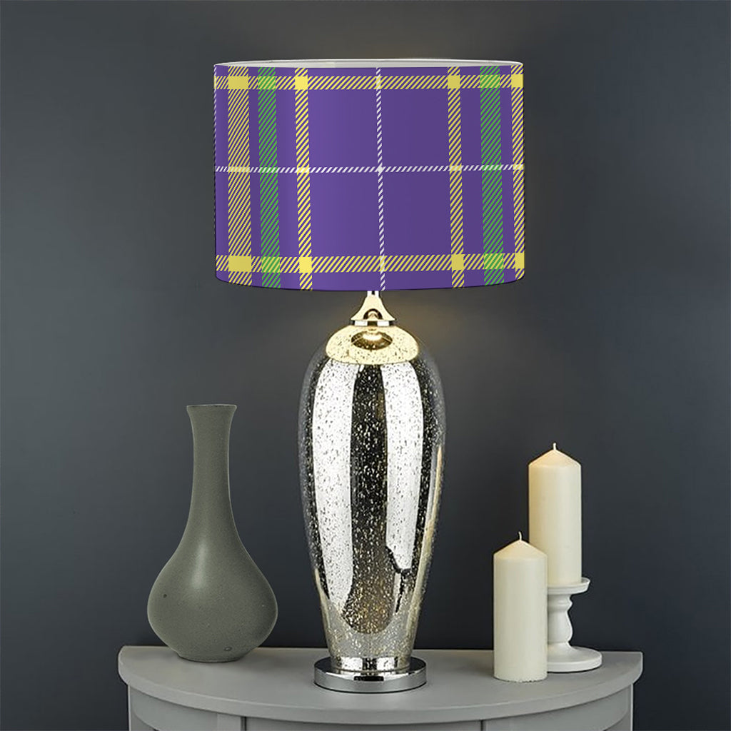 Mardi Gras Tartan Plaid Pattern Print Drum Lamp Shade