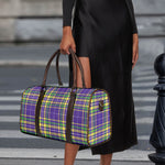 Mardi Gras Tartan Plaid Pattern Print Duffle Bag