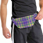 Mardi Gras Tartan Plaid Pattern Print Fanny Pack