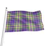 Mardi Gras Tartan Plaid Pattern Print Flag
