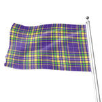 Mardi Gras Tartan Plaid Pattern Print Flag
