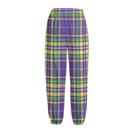 Mardi Gras Tartan Plaid Pattern Print Fleece Lined Knit Pants
