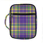 Mardi Gras Tartan Plaid Pattern Print Front Pocket Bible Bag