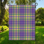 Mardi Gras Tartan Plaid Pattern Print Garden Flag