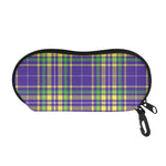 Mardi Gras Tartan Plaid Pattern Print Glasses Case