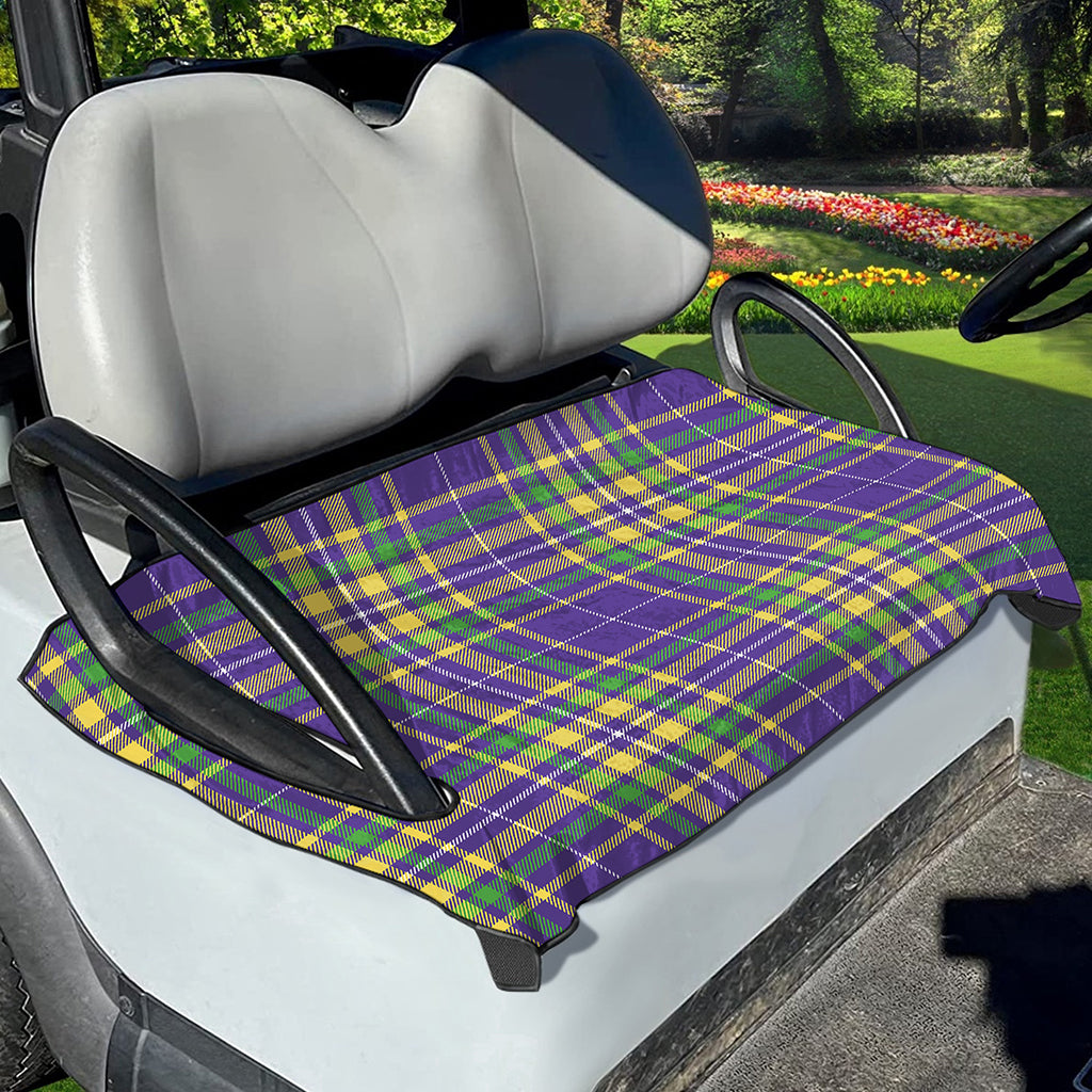 Mardi Gras Tartan Plaid Pattern Print Golf Cart Seat Cover