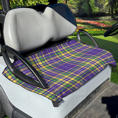 Mardi Gras Tartan Plaid Pattern Print Golf Cart Seat Cover