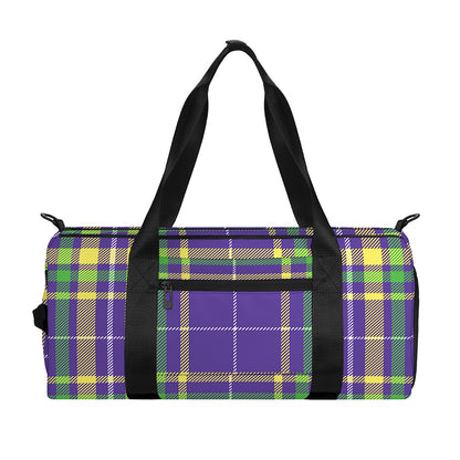 Mardi Gras Tartan Plaid Pattern Print Gym Bag