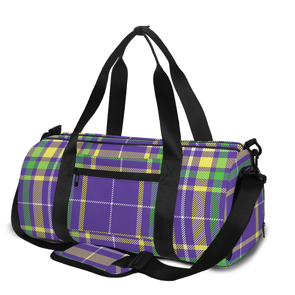 Mardi Gras Tartan Plaid Pattern Print Gym Bag
