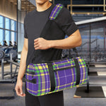 Mardi Gras Tartan Plaid Pattern Print Gym Bag