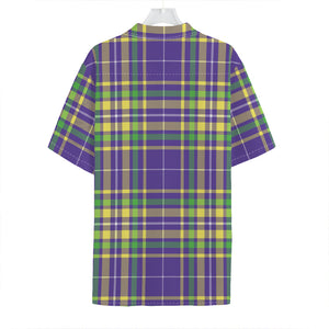 Mardi Gras Tartan Plaid Pattern Print Hawaiian Shirt