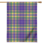 Mardi Gras Tartan Plaid Pattern Print House Flag
