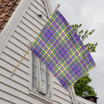 Mardi Gras Tartan Plaid Pattern Print House Flag
