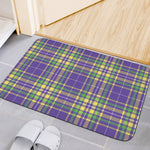 Mardi Gras Tartan Plaid Pattern Print Indoor Door Mat