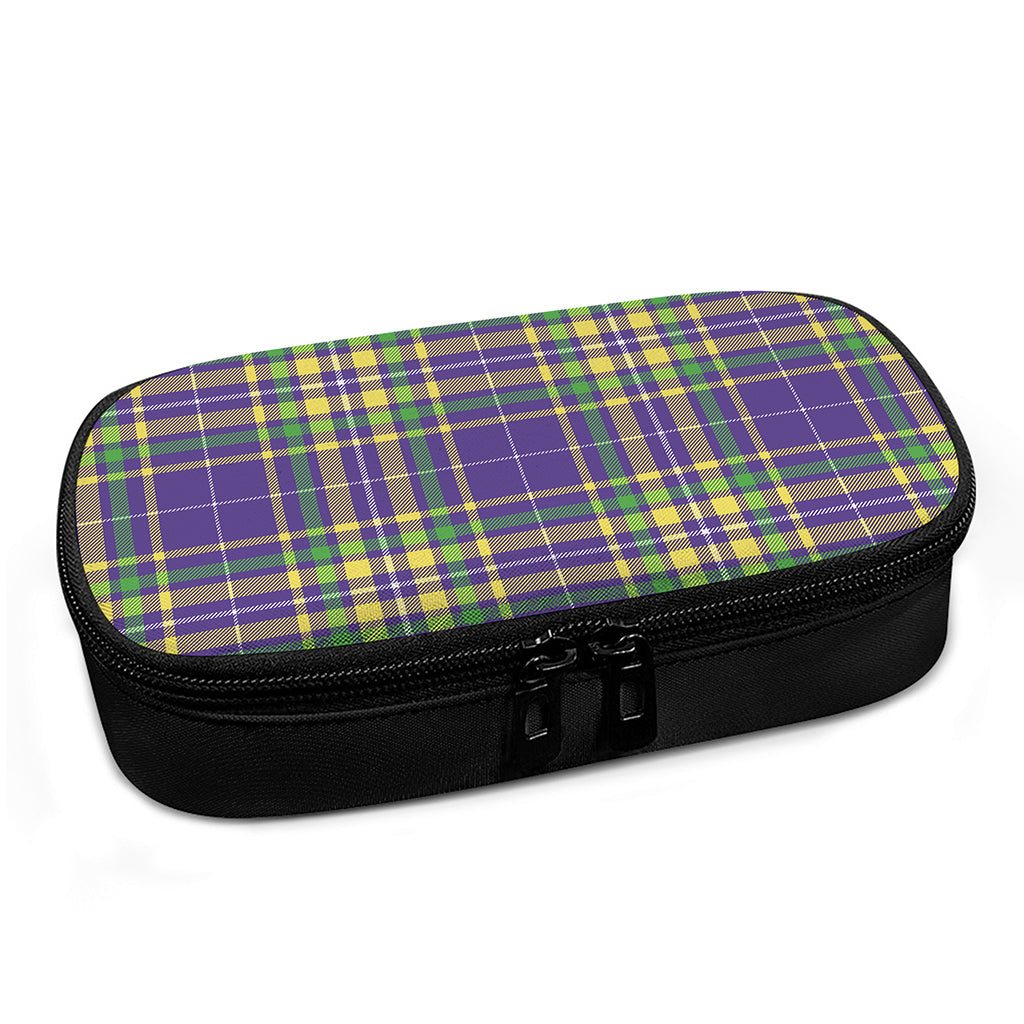 Mardi Gras Tartan Plaid Pattern Print Insulin Cooler Travel Case